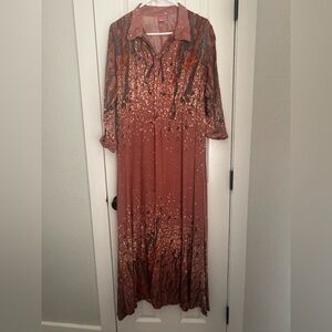 Elegant Women's Maxi Dress in Rust